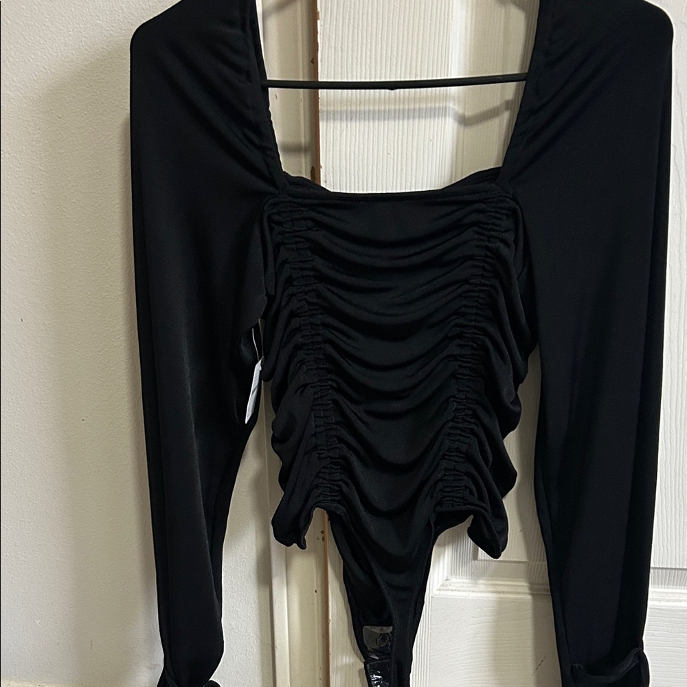 Free People Black Ruched Bodysuit - Picture 5 of 5
